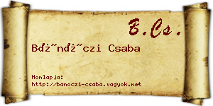 Bánóczi Csaba névjegykártya