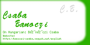 csaba banoczi business card